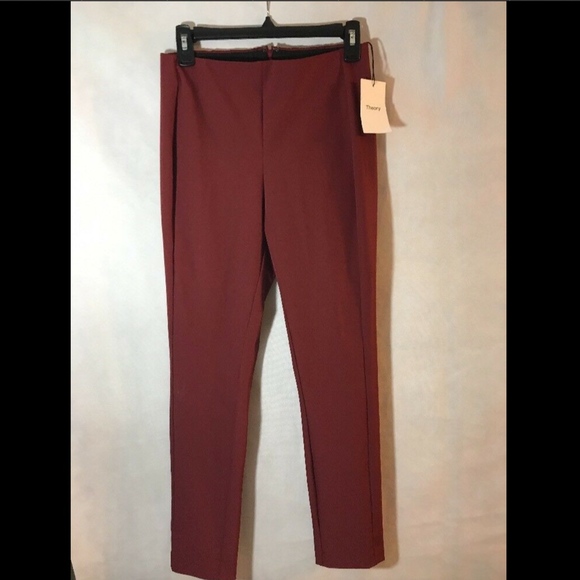 NWT Theory‎ 'Navalane- Becker' Skinny Ponte Pants in Black Cherry [SZ 4 ] - Picture 3 of 14